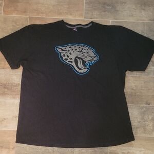 2XL Black T-Shirt with Jacksonville Jaguar Reflective Logo EUC